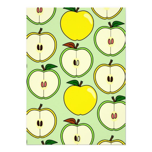 Golden Apple Themed Baby Shower Invitation