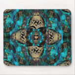 Golden Aquamarine Fractal Mousepad