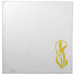 Golden Art Nouveau Flower Napkins
