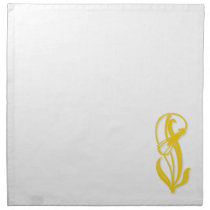 Golden Art Nouveau Flower Napkins