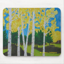 Golden Aspens Mousepad by Gloriosa Golden Aspens Mousepad