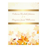 Golden Autumn Leaves Wedding Personalized Invitations