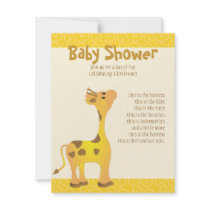 Golden Baby Giraffe Personalized Announcements
