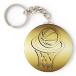 GOLDEN BASKETBALL HOOP KEYCHAINS