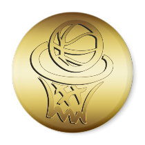 GOLDEN BASKETBALL HOOP magnets