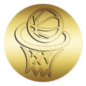 GOLDEN BASKETBALL HOOP stickers