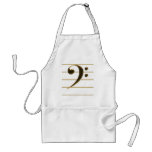Golden Bass Clef Music Note Apron