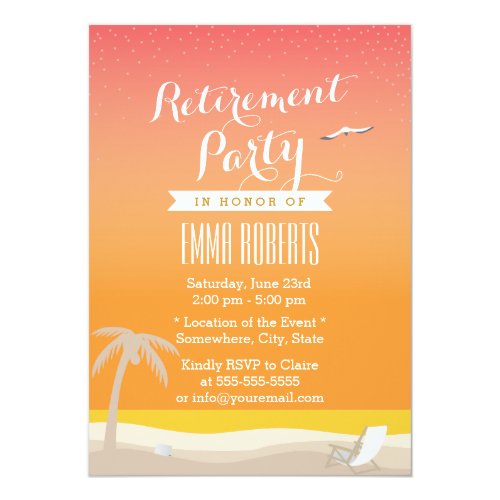 Golden Beach Elegant Retirement Party Card
