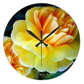 Golden Beauties Wall Clock