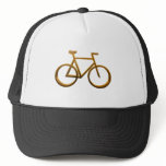 Golden Bicycle Design Mesh Hats