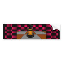 Golden Black Dragon Knight Chess Design 3D Bumper Stickers
