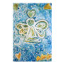 Golden Blue Angel Art Poster Print