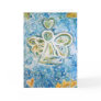 Golden Blue Angel Greeting Card
