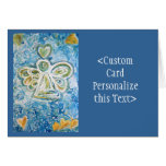 Golden Blue Angel Greeting Card