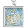Golden Blue Angel Silver Necklace