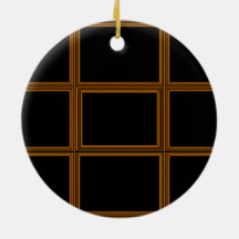 Golden Border on Elegant Black Base Ornament