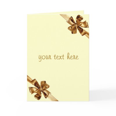 golden bow greetings card by anacletocold