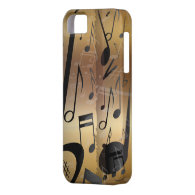 Golden Bronze & Black Music Notes iphone 5 iPhone 5 Cover