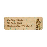 Golden Bronze Giraffes Address Label