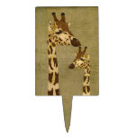 Golden Bronze Giraffes Cake Topper