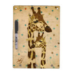 Golden Bronze Giraffes Retro Dry Erase Board