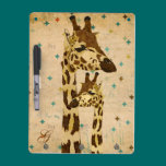 Golden Bronze Giraffes Retro Dry Erase Board dry erase boards