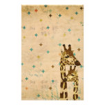 Golden Bronze Giraffes Retro  Stationery