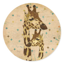 Golden Bronze Giraffes Sticker stickers