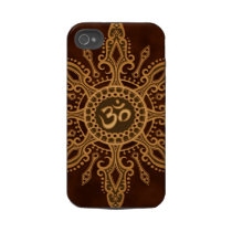 Golden Brown Aum Star Iphone 4 Tough Cover