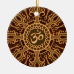 Golden Brown Aum Star Christmas Tree Ornaments