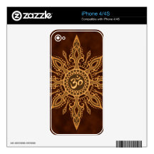 Golden Brown Aum Star Decals For The iPhone 4S