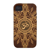 Golden Brown Aum Star iPhone 4 Case