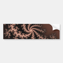 Golden Brown - coffee colored fractal swirls Bumper Stickers