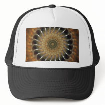 Golden Brown Glow Kaleidoscope Art 3 hats