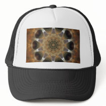 Golden Brown Glow Kaleidoscope Art 4 hats