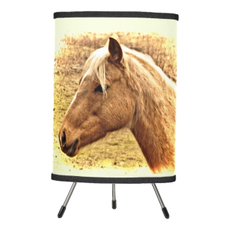 Golden Brown Horse in Sun Lamp