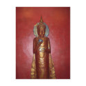 GOLDEN BUDDHA ON RED WALL postcards