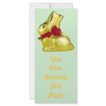 Golden Bunny Bookmark Template Customized Rack Card