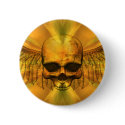 Golden Burst Winged Skull buttons by gmlehmann Golden Burst Winged Skull buttons