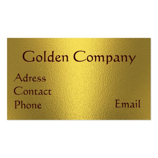 Golden Business Card (front side)