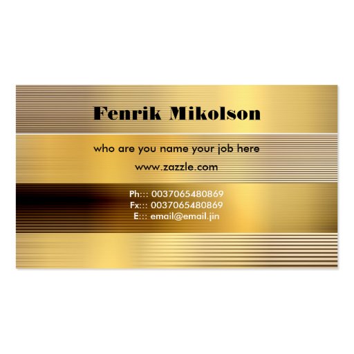 golden business card (front side)