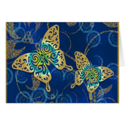 Golden Butterflies card