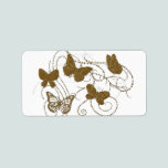 Golden Butterflies with Golden Swirls labels