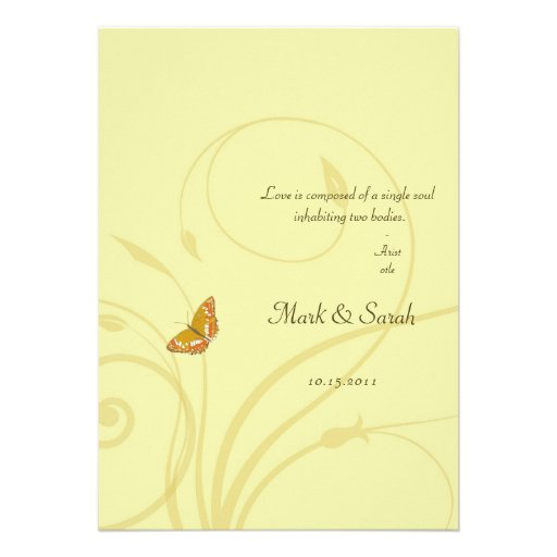 Golden Butterfly Flourish Invitation