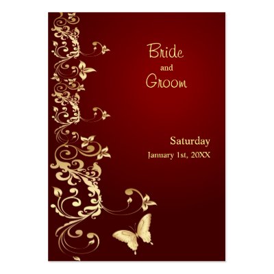 Golden Butterfly Save the Date for Weddings Business Card Template