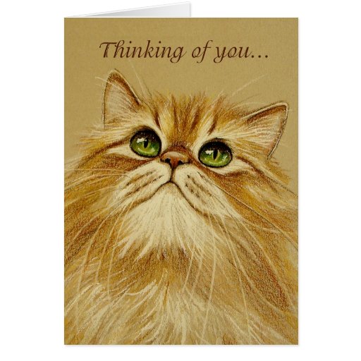 Golden Cat Thinking Of You Card Zazzle