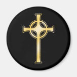 Golden Celtic Christian Cross Fridge Magnets