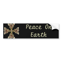 Golden Celtic Cross Bumper Sticker bumper stickers