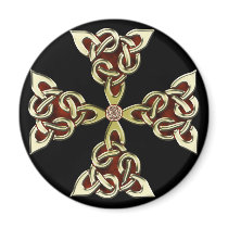 Golden Celtic Cross Magnet by pentagramstar Golden Celtic Cross Magnet