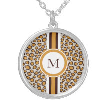 golden cheetah print  with monogram custom jewelry